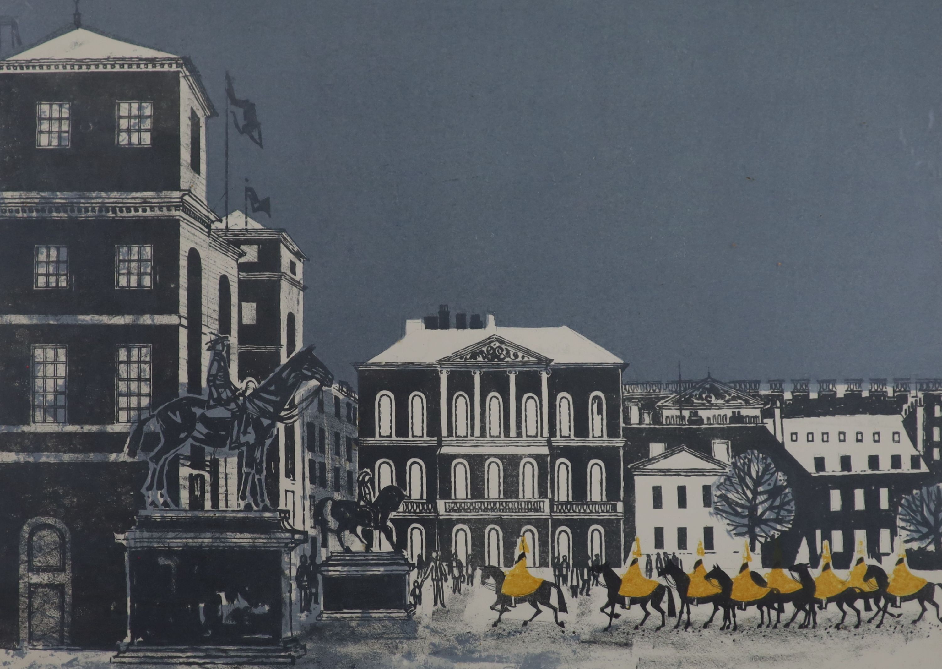 Robert Tavener (1920-2004) artist proof screenprint, Horseguards Parade (No.3) Winter, signed in pencil